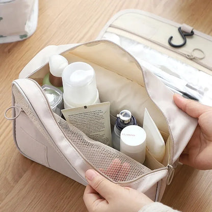 Portable Travel Toiletry Bag – Waterproof Hanging Storage with Mesh Pockets and Hook | Makeup and Cosmetic Travel Accessories