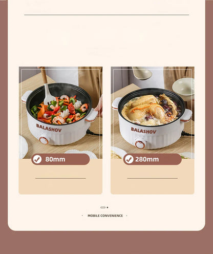 Electric Multi-Cooker Hot Pot – Double Layer Soup & Frying Cooker for Dormitory/Home with EU/US Plug
