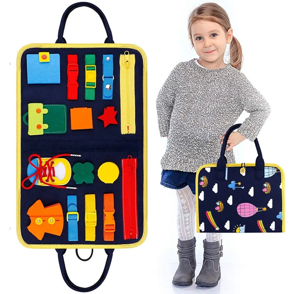 Montessori Busy Board for Toddlers – Sensory Toy for Preschool Learning & Fine Motor Skills, Travel Activities for Boys