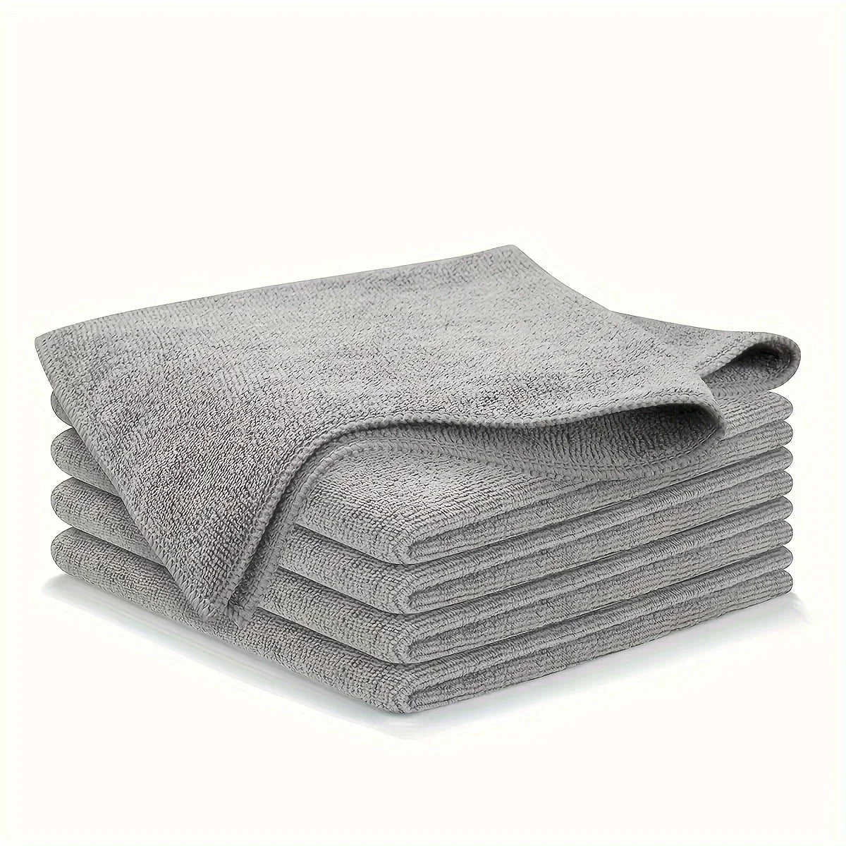 5/10/20pcs Light Gray Kitchen Towels – Ultra-Fine Fiber Cleaning Cloths, Soft, Absorbent & Stain-Removing Set