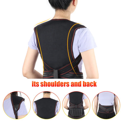 Tourmaline Magnetic Heated Vest — Self-Heating Thermal Waist Brace & Lumbar Support Corset for Posture Correction and Pain Relief