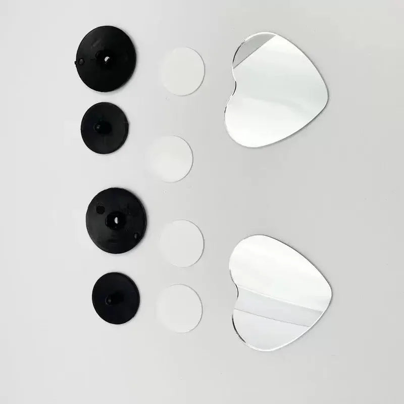 Heart-Shaped Car Rearview Mirrors - 2-Piece HD Wide-Angle Convex Auxiliary Side Mirrors
