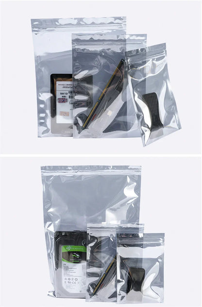 Transparent Anti-Static Shielding Bags – ESD Self-Sealing Pouches for Storage of Small Electronics & USB Accessories