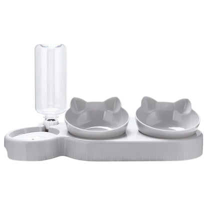 3-in-1 Automatic Cat Feeder – Double Bowl Water & Food Dispenser for Cats & Small Dogs