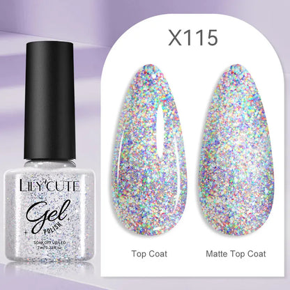LILYCUTE 5ml Silver Metallic Liner Gel Polish – Super Bright UV Nail Art Stripe & Drawing Paint Varnish, Mirror Effect Graffiti Gel