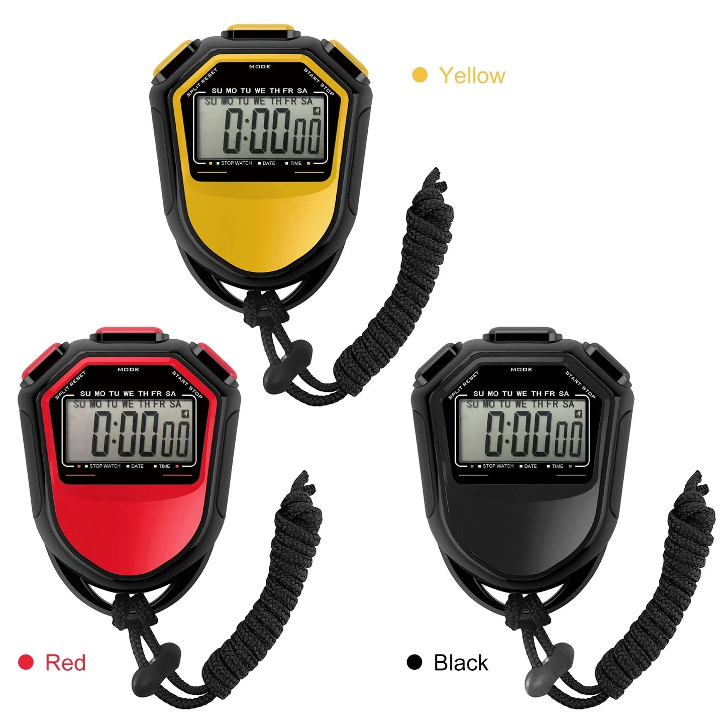 Classic Waterproof Digital Sports Stopwatch – Professional LCD Timer with String for Timing Events