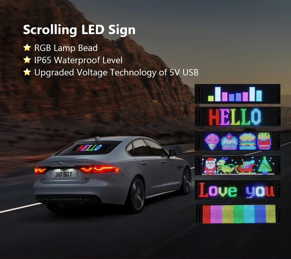 LED Matrix Pixel Panel – Scrolling Bright Advertising Sign with Flexible USB & Bluetooth App Control
