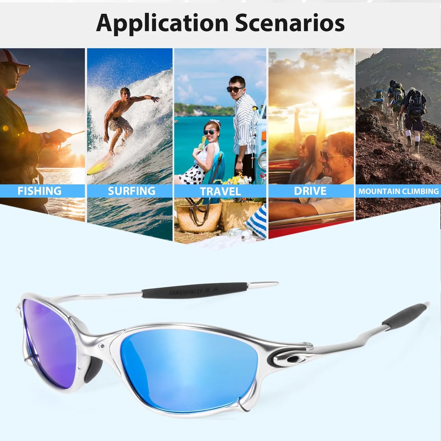 Men's Polarized Sunglasses | Cycling Fishing Driving Glasses | UV400 Outdoor Sports Eyewear for Male and Female