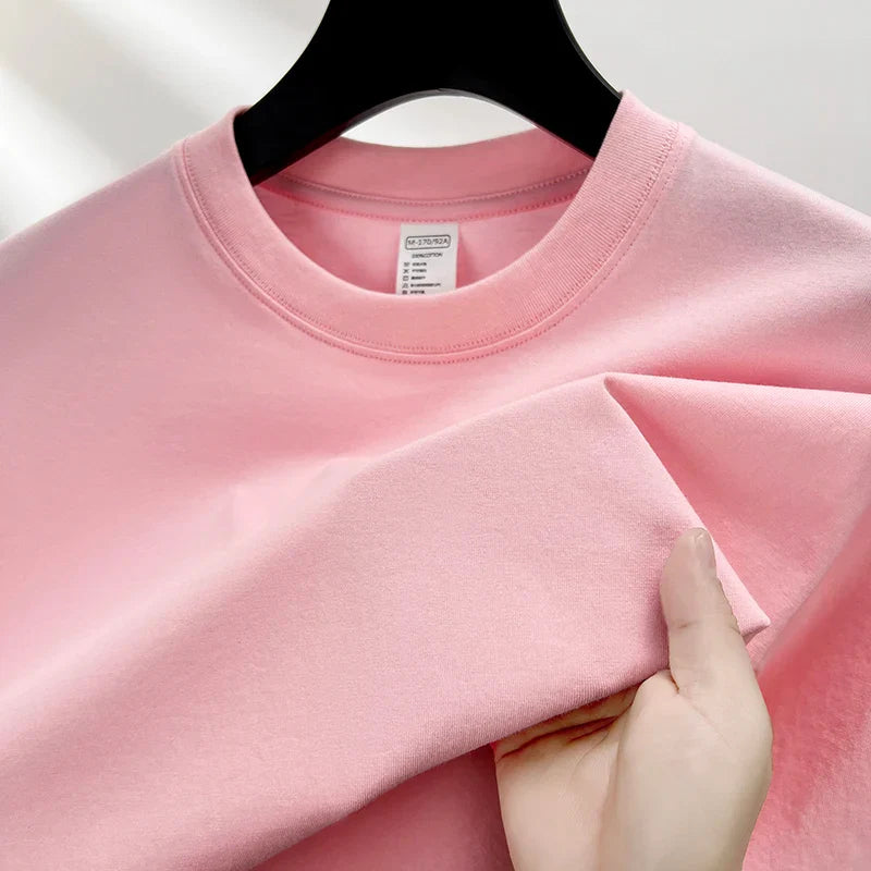 100% Pure Cotton Men’s Summer T-Shirt – High-End Short Sleeve Round Neck Breathable Fashion Top