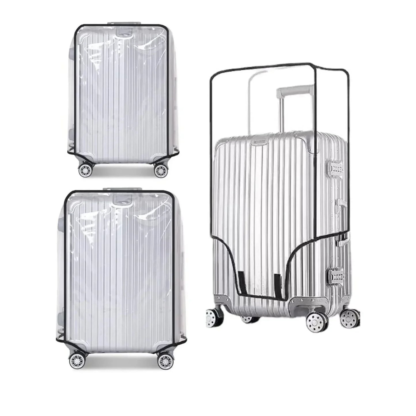 Full Transparent Luggage Cover – Waterproof, Dustproof, Durable PVC Suitcase Protector for Travel