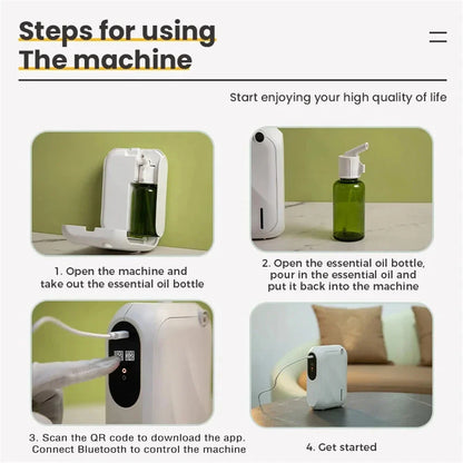Aroma Diffuser Scent Machine – Bluetooth APP-Controlled Fragrance Distributor with 200m³ Coverage for Home