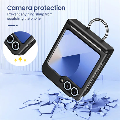 Luxury Wallet Clip Phone Case for Samsung Z Flip — Shockproof Card Slot Cover with Finger Ring for Z Flip 5/6/7/5G
