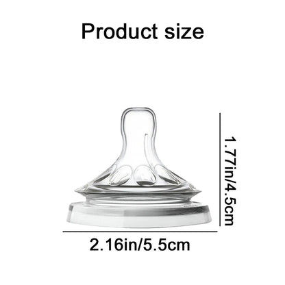 Silicone Baby Bottle Nipple - 5.5cm Wide Mouth Natural Shape, Soft & Easy-Clean Feeding Accessory
