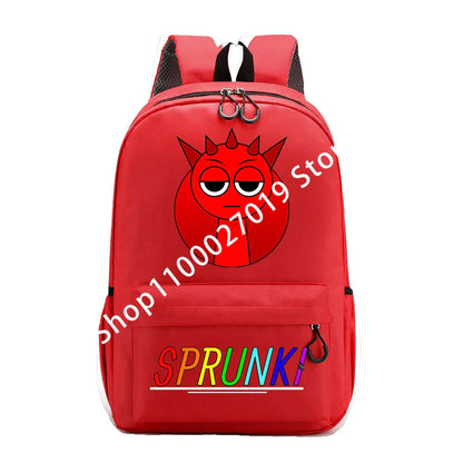 Sprunkis Cartoon Anime Backpack for Boys & Girls – Breathable, Wear-Resistant Canvas Schoolbag for Kids