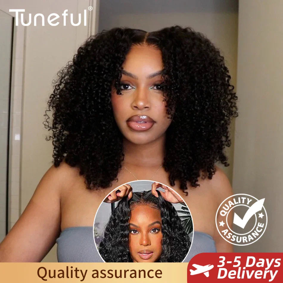 10A Human Hair Glueless Wig – Ready-to-Wear 6x4 HD Transparent Lace, Pre-Cut Bleached Knots, Kinky Curly Style