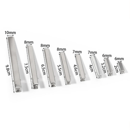 20–50PCS Metal Alligator Duck Bill Hair Clips Single Prong Curl Clips with Teeth for DIY Hair Accessories