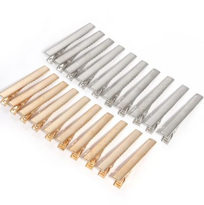 20–50PCS Metal Alligator Duck Bill Hair Clips Single Prong Curl Clips with Teeth for DIY Hair Accessories