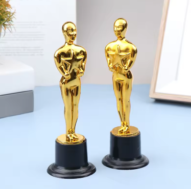 Full Size Zinc Alloy Oscar Trophy Awards - 13.5 Inches 1:1 Replica Oscar Metal Trophies - Oscar Academy Awards Souvenir with Engraving