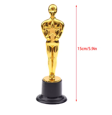 Full Size Zinc Alloy Oscar Trophy Awards - 13.5 Inches 1:1 Replica Oscar Metal Trophies - Oscar Academy Awards Souvenir with Engraving