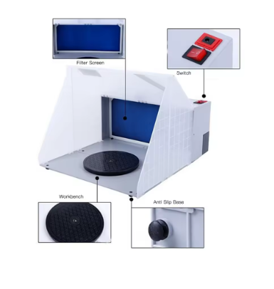 Portable Airbrush Spray Booth Kit – Hobby Paint Booth with LED Lights & Dual Powerful Exhaust Fans