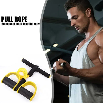 Elastic Resistance Bands for Home Sports Exercises - Multifunctional Portable 4 Tube Elastic Pedal Puller and Fitness Bands