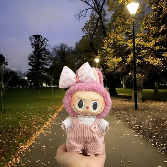 Labubu V1 V2 15/17cm Doll Clothing Set — Fashion Hoodie & Pants Korean Idol Style DIY Accessories Gift
