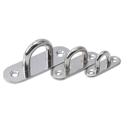 304 Marine Grade Stainless Steel Oval Eye Deck Buckle Staple Set – M5 M6 M8 Fasteners for Boat Shade Sail Mounting