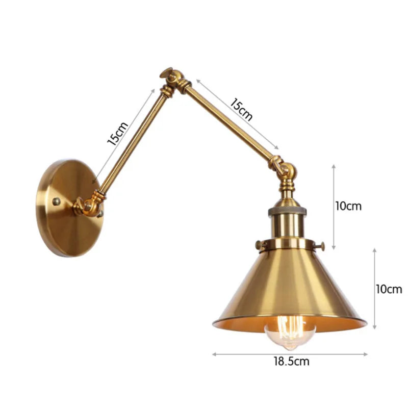 American Iron Art UFO Wall Lamp — Black Decorative Light for Bedroom, Bar & Restaurant