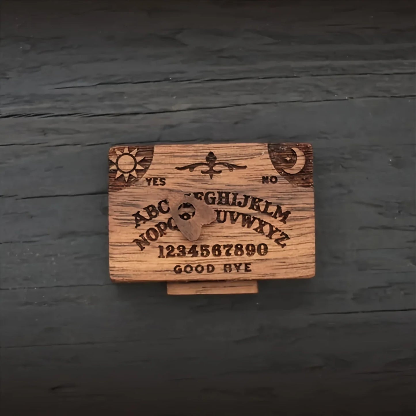 Mini Wooden Ouija Board with Drawer – Spirit Board Miniature with Planchettes, Emotional Love Home Decoration