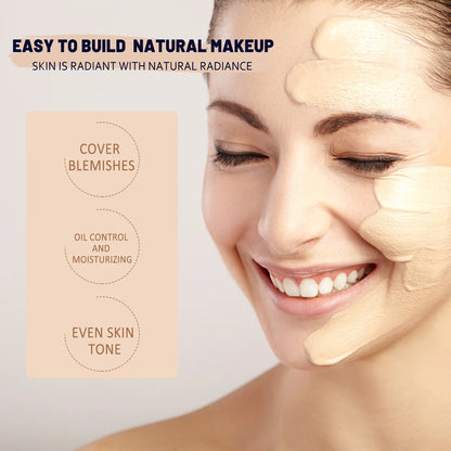 Waterproof CC Cream Foundation SPF 50 – Moisturizing Brightening Concealer with Oil Control, Sun Protection Makeup (1/2/3pcs)