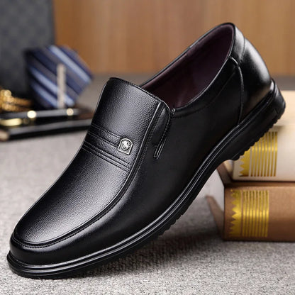 Men’s Genuine Leather Handmade Loafers - Soft Breathable Slip-On Business Casual Shoes