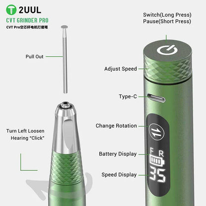 2UUL DA85 CVT Grinder Pro Polishing Pen – Multi-Function Phone Repair Tool for Screen Polishing, Grinding & Device Disassembly