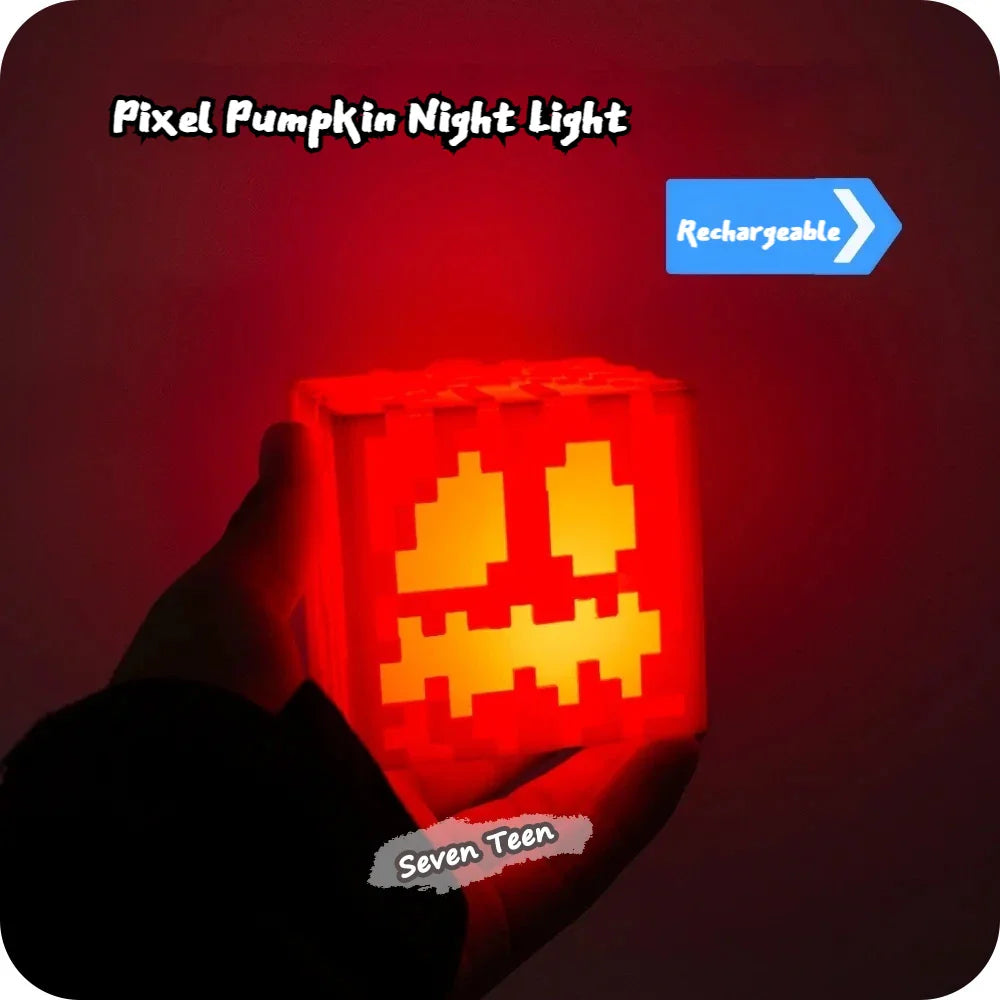 MC Halloween Mini Pumpkin Lantern – Desktop Decoration with 16 Colors, Rechargeable Long-Lasting Battery, Perfect Kids Gift