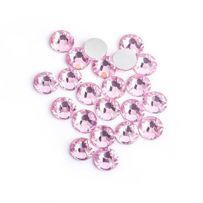 Light Pink & Rose 3D Glass Nail Art Rhinestones – SS3-SS30 Crystal Non-Hotfix Nail Decorations for Manicure Design & DIY Nails