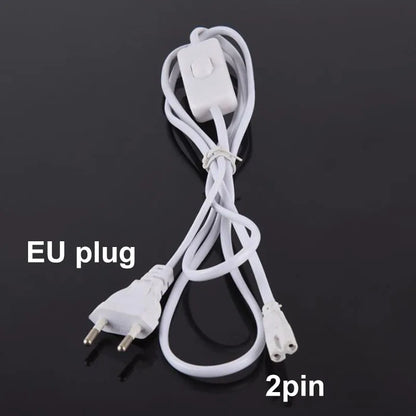 2/3 Pin AC Switch Cable – ON/OFF Power Extension Wire for T5/T8 LED Tube Lighting with EU/US Plug Connector