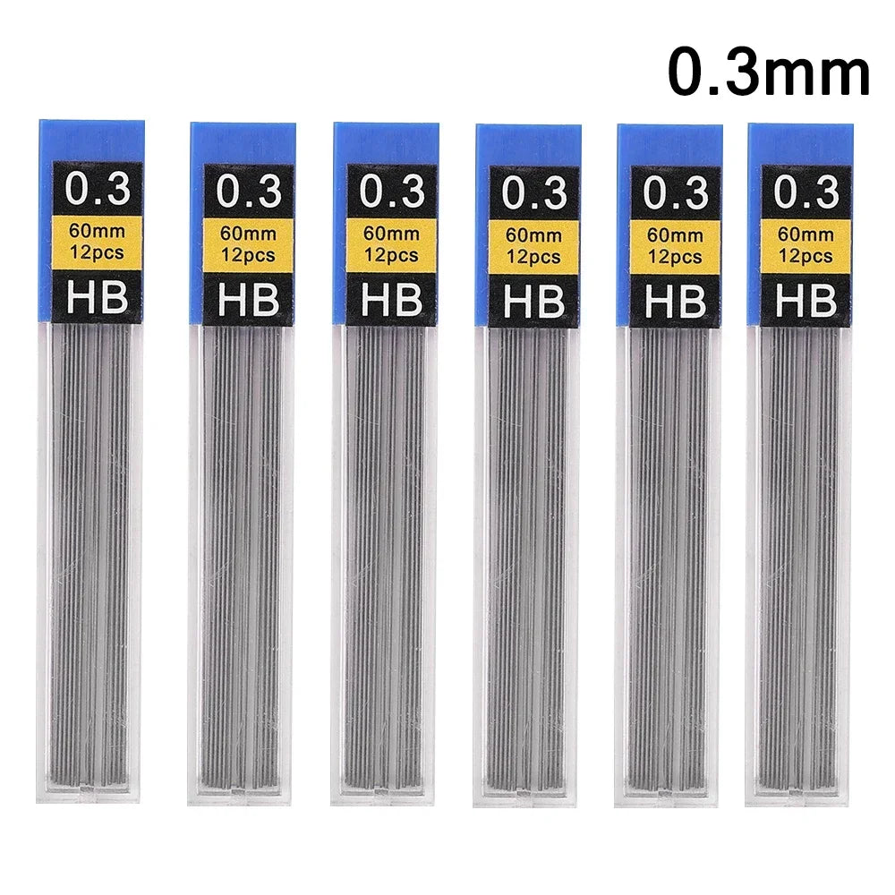 Mechanical Pencil Lead Refill Set 0.3–2.0mm HB – Multi-Size Press Automatic Pencil Leads for Drawing, Painting & Student Stationery