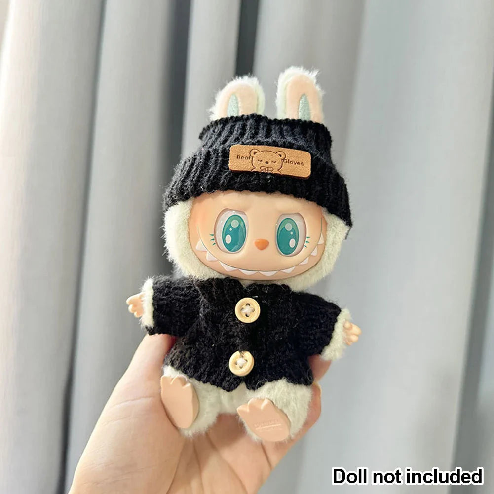 17cm Labubu Doll Clothes — Fashion Hoodies with Color Matching | Doll Accessories & Stylish Outfit