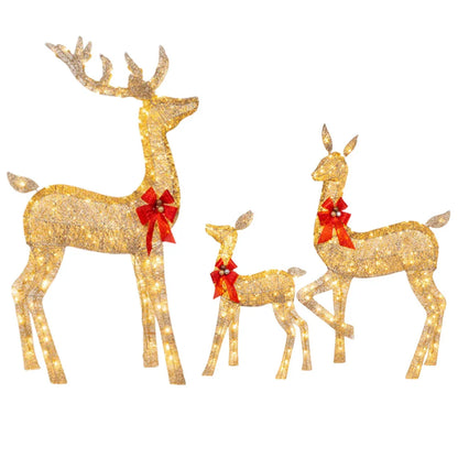 3PCS Lighted Reindeer Christmas Decoration Set – Cute Yard & Home Holiday Lights