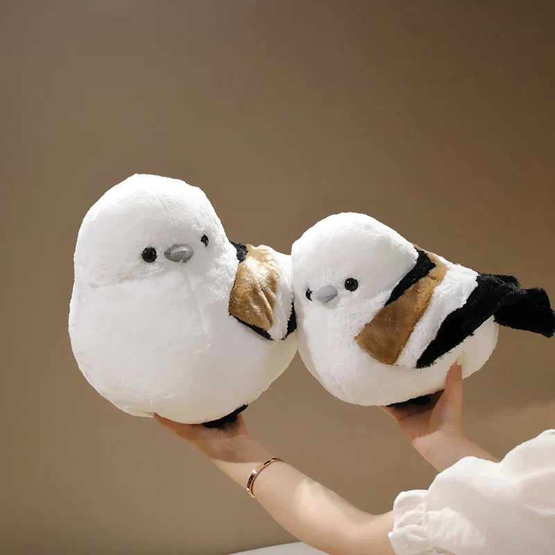 Cartoon Long-Tailed Tit Plush Toy – Cute Round Bird Stuffed Animal for Kids, Girls & Boys Gifts