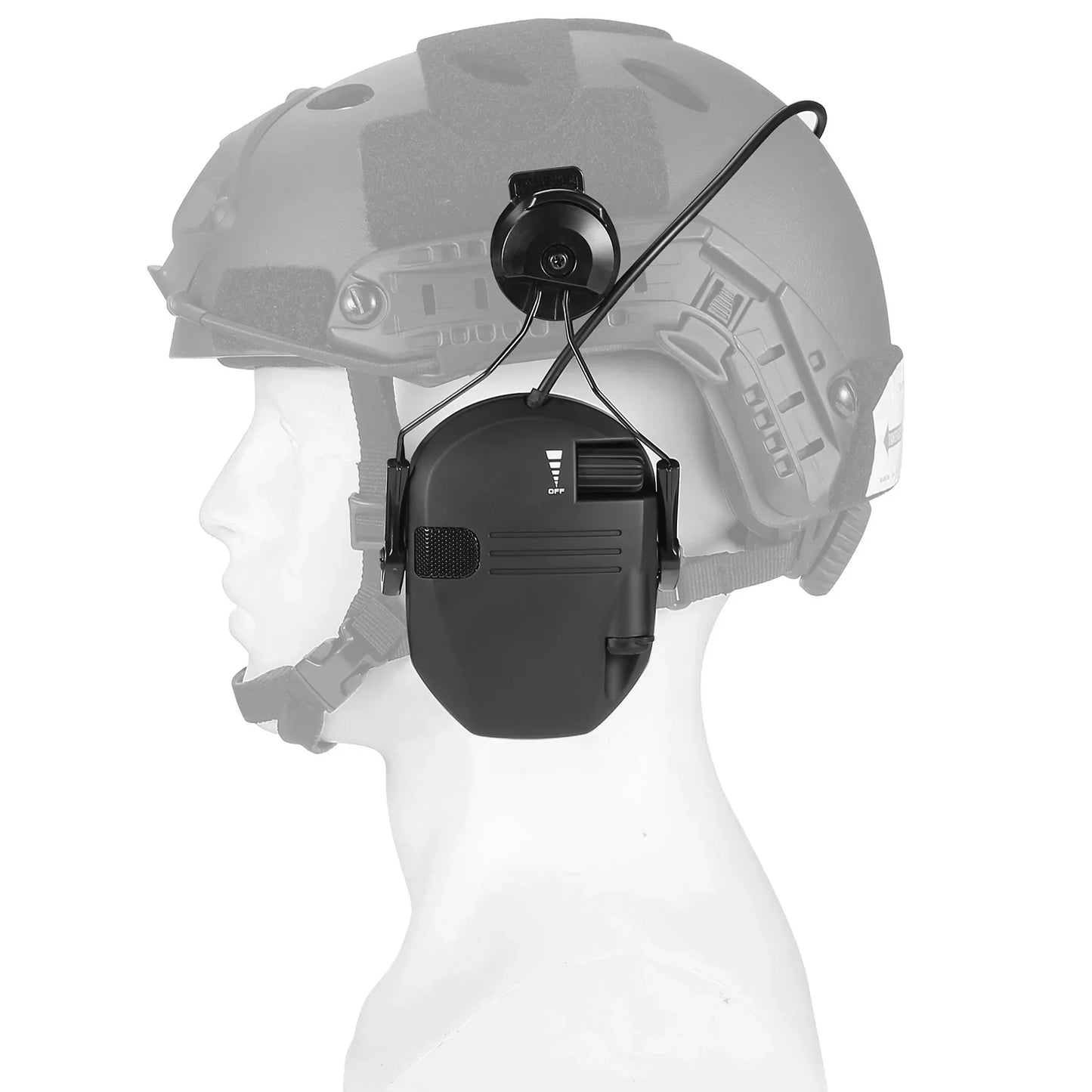 WK Tactical Electronic Shooting Earmuff – New Generation Noise-Reducing Headphones, NRR 23dB Helmet Version