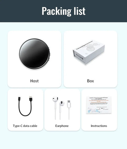 Digital Voice Recorder 64GB – Activated USB Flash Magnet Dictaphone with HD Noise Reduction, 100-Hour Audio & MP3 Player