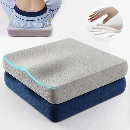 Ergonomic Memory Foam Seat Cushion – Tailbone & Hemorrhoid Relief, Office Chair & Car Pillow