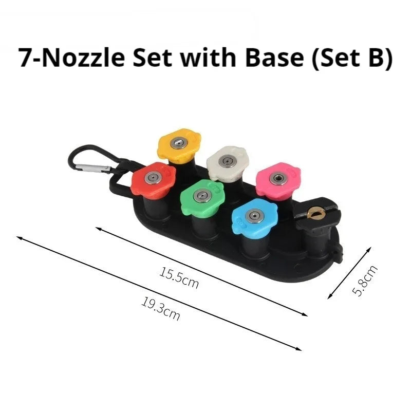 Pressure Washer Nozzle Set - 5/7Pcs Color-Coded 1/4" Quick Connect Spray Tips with Holder for Car & Home Cleaning