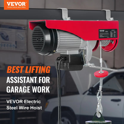 VEVOR 200–800kg Electric Hoist – Cable Winch Lifting Crane with Wired/Wireless Remote for Boat, Car, Garage & Elevator