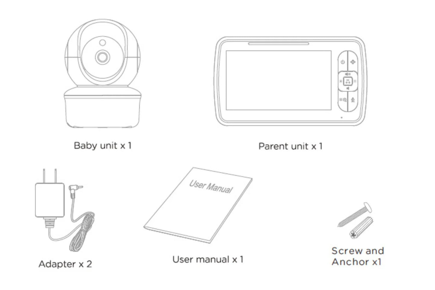 Babystar 5" Video Baby Monitor — Remote Pan-Tilt-Zoom Camera with Two-Way Audio, VOX Mode, and Lullabies
