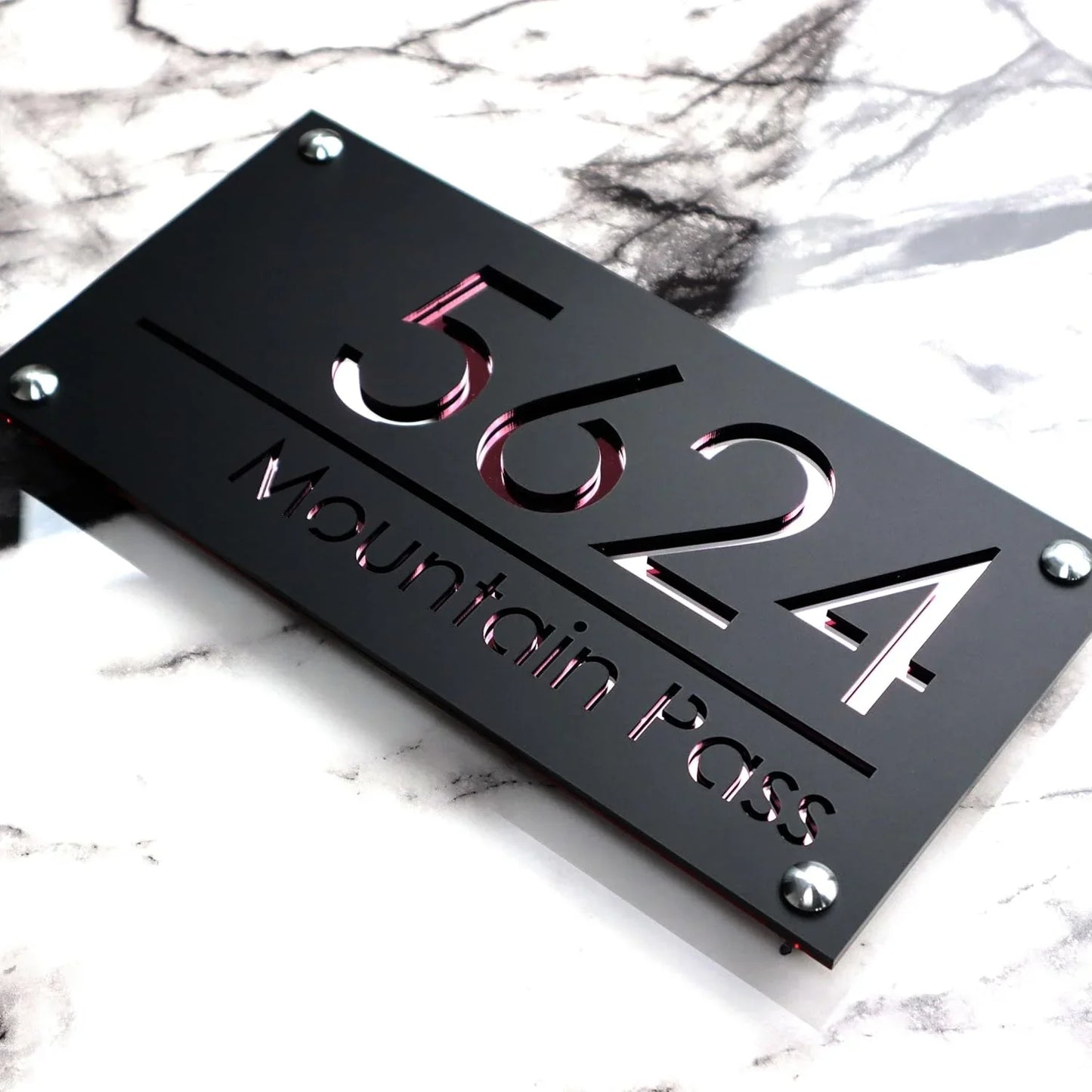 Personalized Large House Numbers Sign – Modern 3D Laser-Cut Acrylic Residential Street Number Plate