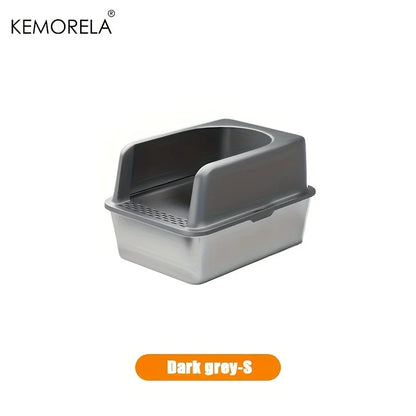 XL 60/50cm Stainless Steel Cat Litter Box with Lid – High Side, Odor-Resistant Large Litter Box for All Cat Sizes