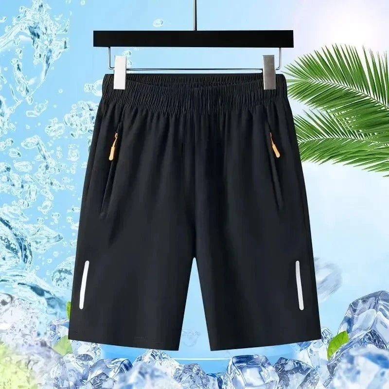 Men's Summer Sports Shorts - Quick-Dry Breathable Ice Silk Running Gym & Beach Shorts