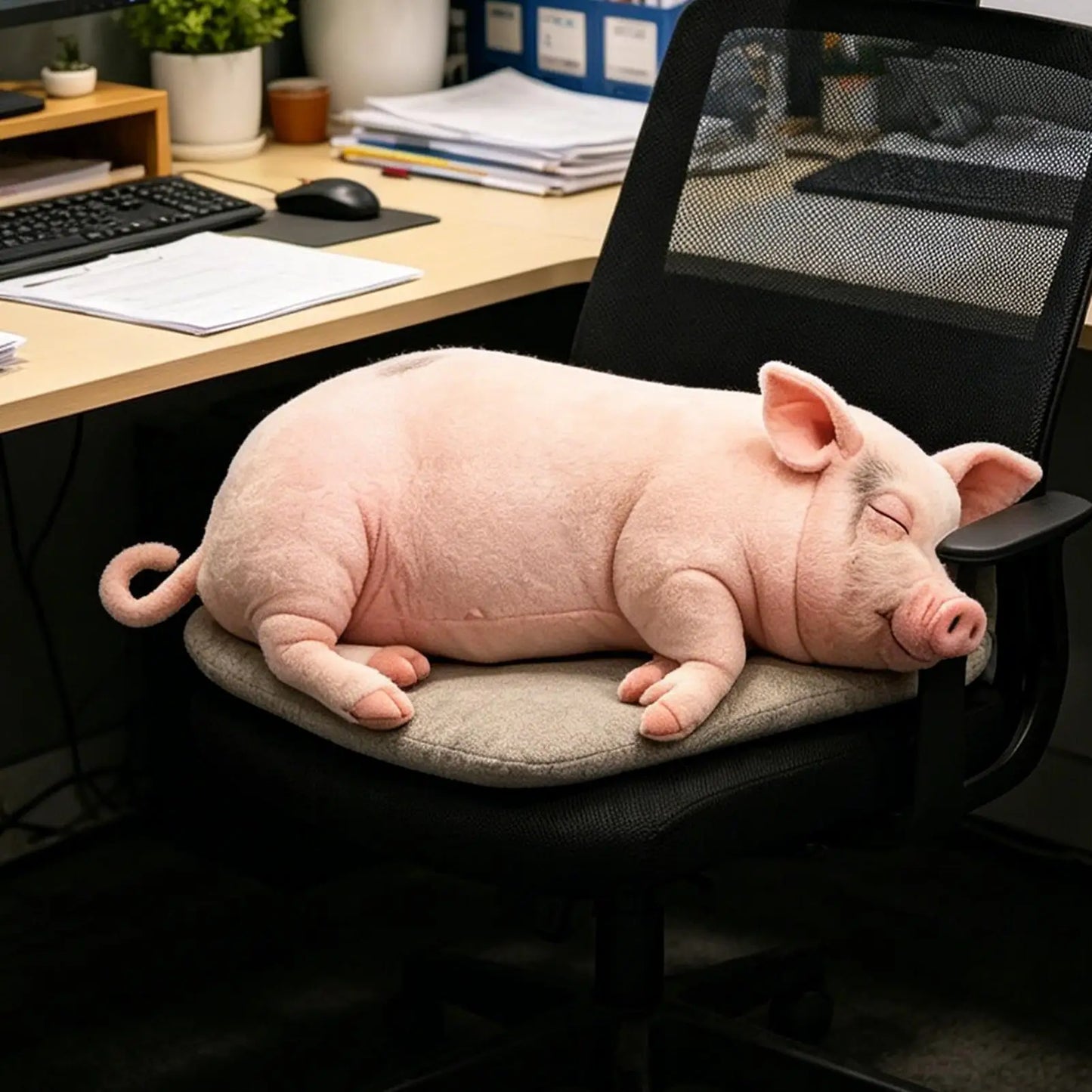 40cm Stuffed Pig Body Pillow - Soft Realistic Plush Animal Toy & Cuddly Home Decor Cushion
