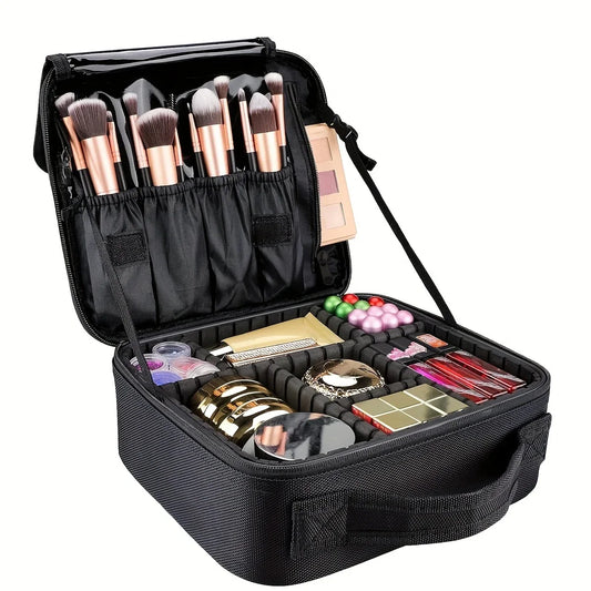 YANZA Professional Makeup Case – Cosmetic Organizer & Travel Storage Box for Brushes, Beauty Tools, and Manicure Supplies